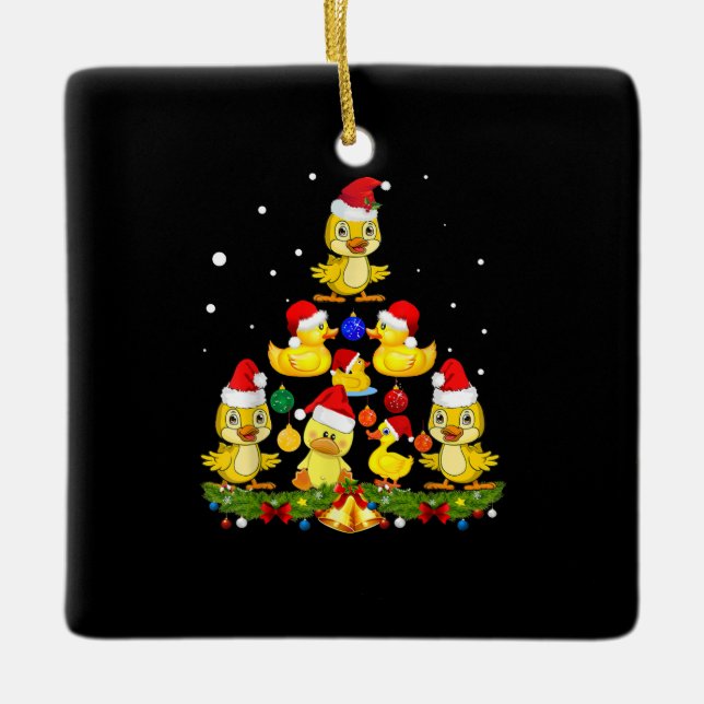 Ornamento De Cerâmica Árvore de Natal Duck (Frente)