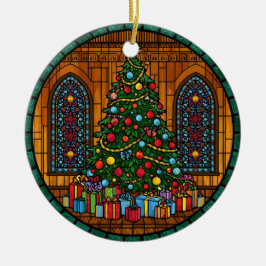 Ornamento De Cerâmica Árvore de Natal em Vidro Colorido Mágico