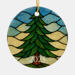 Ornamento De Cerâmica Árvore de Natal em Vidro Pintado Árvore de Natal