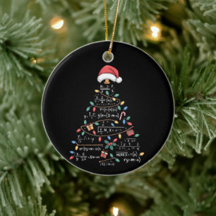 Ornamento De Cerâmica Árvore de Natal Equações Matemáticas Natal Férias