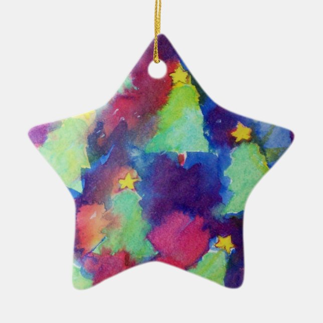 Ornamento De Cerâmica ÁRVORE DE NATAL Estrela (Frente)