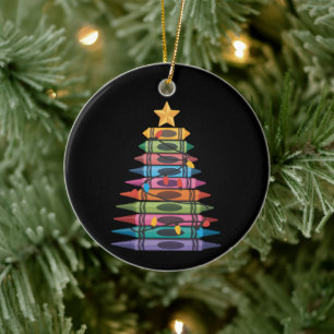 Ornamento De Cerâmica Árvore de Natal Feita de Giz de Cera Vida de Profe