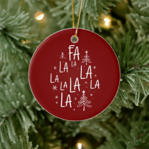 Ornamento De Cerâmica Árvore de Natal Fofo Feriado Fa La La La Aconchega