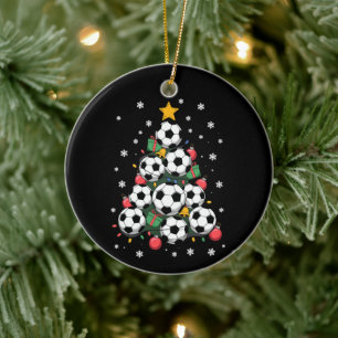 Ornamento De Cerâmica Árvore de Natal Futebol Xmas Jogador Amante do Esp