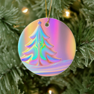 Ornamento De Cerâmica Árvore de Natal Iridescente