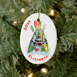 Ornamento De Cerâmica Árvore de Natal Kayak