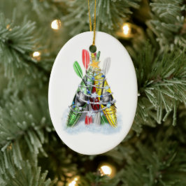 Ornamento De Cerâmica Árvore de Natal Kayak