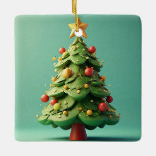 Ornamento De Cerâmica Árvore de Natal Maravilhosamente Decorada