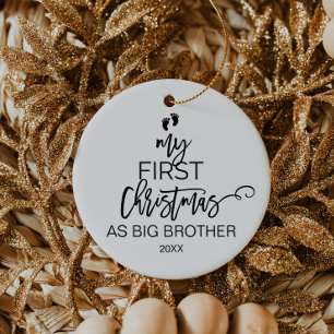 Ornamento De Cerâmica Árvore de Natal meu primeiro Natal como o big