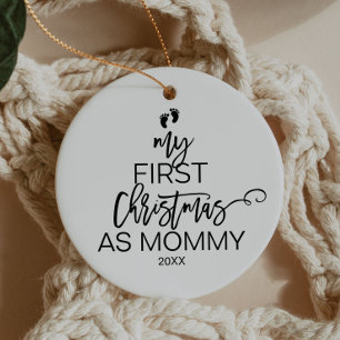 Ornamento De Cerâmica Árvore de Natal meu primeiro Natal como o feriado