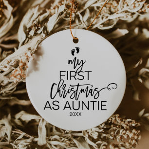Ornamento De Cerâmica Árvore de Natal Meu Primeiro Natal como Tia