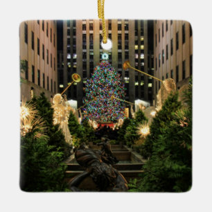Ornamento De Cerâmica Árvore de Natal NYC Rockefeller Center, Angels