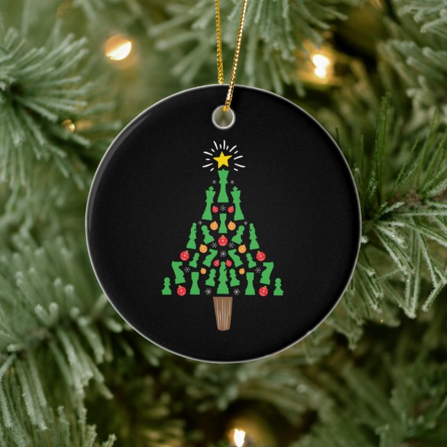 Ornamento De Cerâmica Árvore de Natal Peça de Xadrez (Árvore)