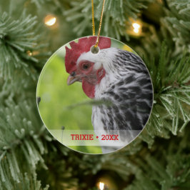 Ornamento De Cerâmica Árvore de Natal Personalizada de Galinha de Pet