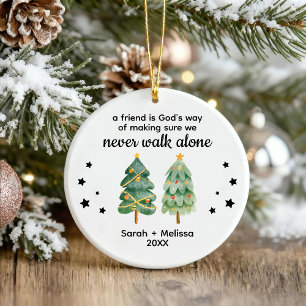 Ornamento De Cerâmica Árvore de Natal Personalizada Nome Melhor Amigo