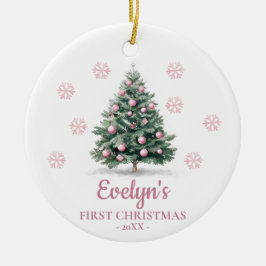 Ornamento De Cerâmica Árvore de Natal Personalizada Primeiro Natal da Me