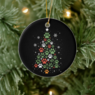 Ornamento De Cerâmica Árvore de Natal Pet Paw Gatos Amante de Cachorro N