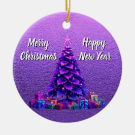 Ornamento De Cerâmica Árvore de Natal Roxa