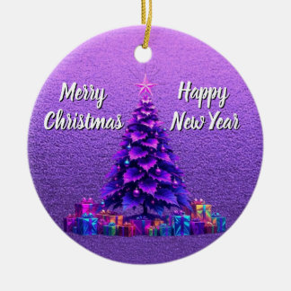 Ornamento De Cerâmica Árvore de Natal Roxa