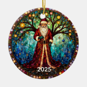 Ornamento De Cerâmica Árvore de Natal Santa Claus de Vidro Mantido