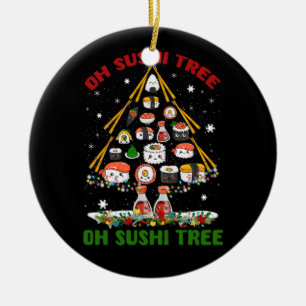 Ornamento De Cerâmica Árvore de Natal Sushi Árvore de Natal Japonesa Com