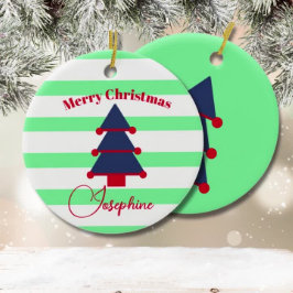 Ornamento De Cerâmica Árvore de Natal Vermelho Verde Azul Moderno 