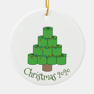 Ornamento De Cerâmica Árvore de Papel de Banheiro de Natal 2020