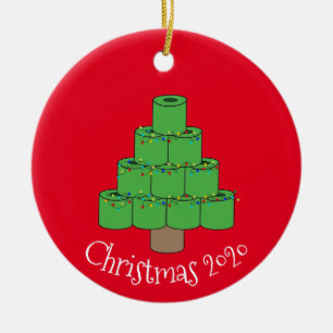 Ornamento De Cerâmica Árvore de Papel de Banheiro de Natal 2020