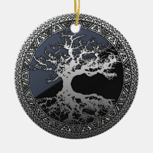 Ornamento De Cerâmica Árvore de Prata da Vida
