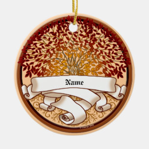 Ornamento De Cerâmica Árvore genealógica da família Crimson