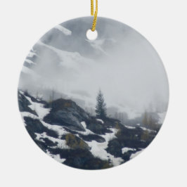 Ornamento De Cerâmica Árvore na névoa