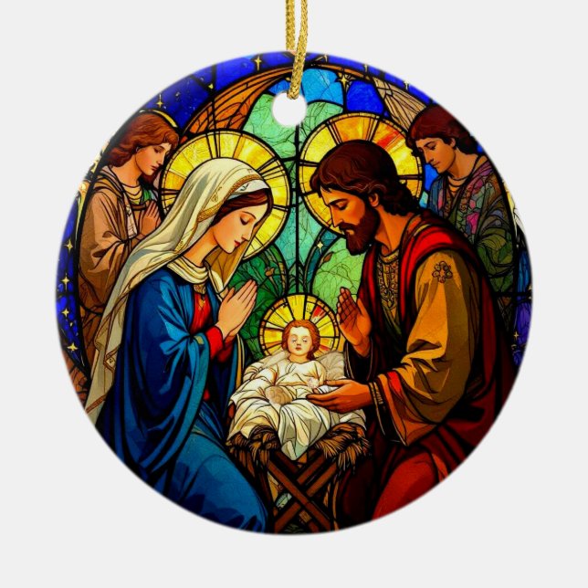 Ornamento De Cerâmica Árvore Natividade Ornamental (Frente)