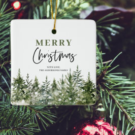 Ornamento De Cerâmica Árvore Verde Natal | Feliz Natal