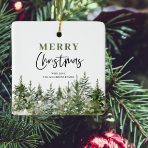 Ornamento De Cerâmica Árvore Verde Natal Feliz Natal