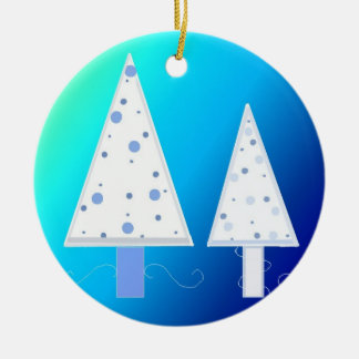 Ornamento De Cerâmica Árvores de Natal Brancas Elegantes