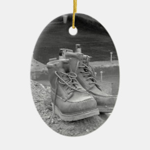 Ornamento De Cerâmica As botas de homem de funcionamento