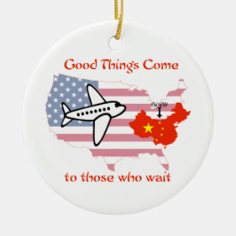 Ornamento De Cerâmica As coisas boas vêm para aqueles que esperam - a ad
