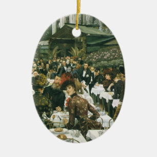 Ornamento De Cerâmica As Damas de Artista por James Tissot, Vintage Art