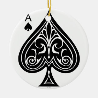 Ornamento De Cerâmica Ás de espadas, cartas de jogar, pôquer, blackjack