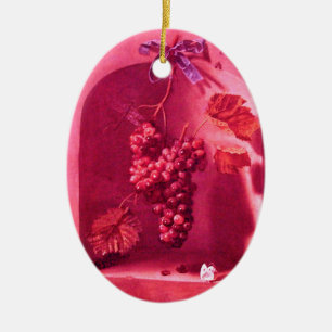 Ornamento De Cerâmica As FRUTAS da ESTAÇÃO - ametista roxa cor-de-rosa