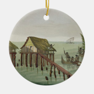 Ornamento De Cerâmica As habitações do tribo de Papu, Rawak, chapeiam 22