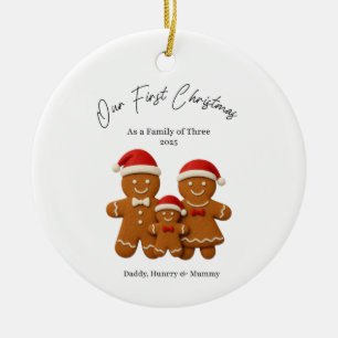 Ornamento De Cerâmica As Primeiras Balas de Natal do Bebê Personalizado,
