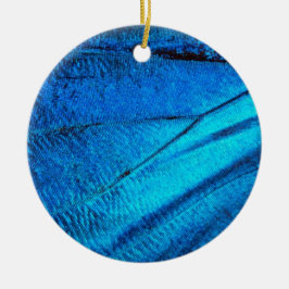 Ornamento De Cerâmica Asa de Borboleta Azul Iridescente