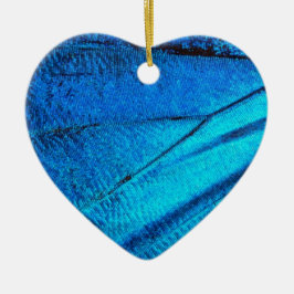 Ornamento De Cerâmica Asa de Borboleta Azul Iridescente