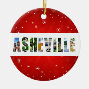 Ornamento De Cerâmica Asheville North Carolina Viagem Fotografias Natal