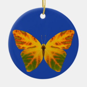 Ornamento De Cerâmica Aspen Leaf Butterfly 1