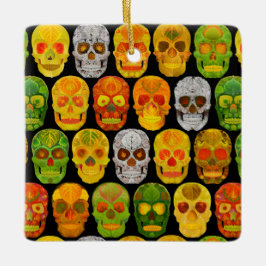 Ornamento De Cerâmica Aspen Leaf Skulls padrão sem falhas 2018