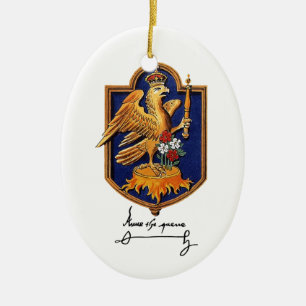 Ornamento De Cerâmica Assinatura & brasão de Anne Boleyn