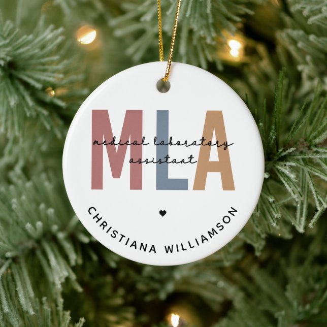 Ornamento De Cerâmica Assistente de Laboratório Médico do MLA Personaliz (Árvore)