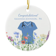 Assistente de médicos escrubs azuis PA